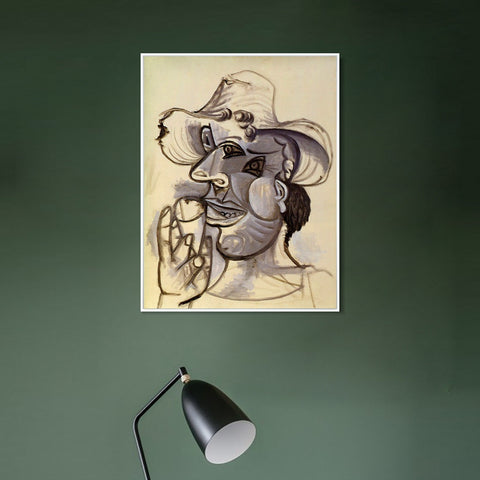 INVIN ART Framed Canvas Giclee Print Art 1938 Homme au cornet de glace 1 by Pablo Picasso Wall Art Living Room Home Office Decorations