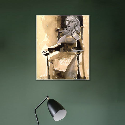 INVIN ART Framed Canvas Giclee Print Art 1939 Femme assise la main gauche sur la joue by Pablo Picasso Wall Art Living Room Home Office Decorations