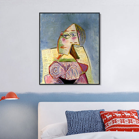 INVIN ART Framed Canvas Giclee Print Art 1939 Buste de femme en costume violet by Pablo Picasso Wall Art Living Room Home Office Decorations