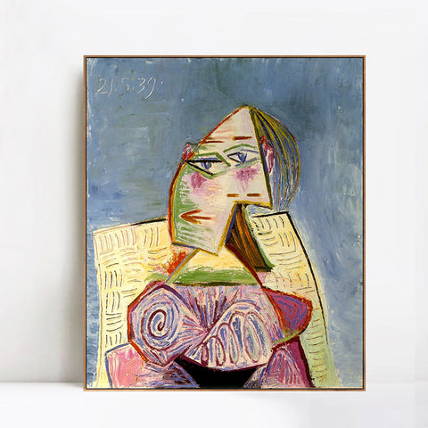 INVIN ART Framed Canvas Giclee Print Art 1939 Buste de femme en costume violet by Pablo Picasso Wall Art Living Room Home Office Decorations