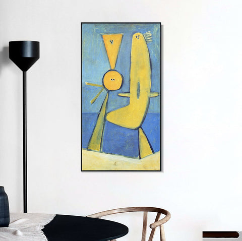 INVIN ART Framed Canvas Giclee Print Art 1928 Couple au bord de la mer [Sur la plage] by Pablo Picasso Wall Art Living Room Home Office Decorations