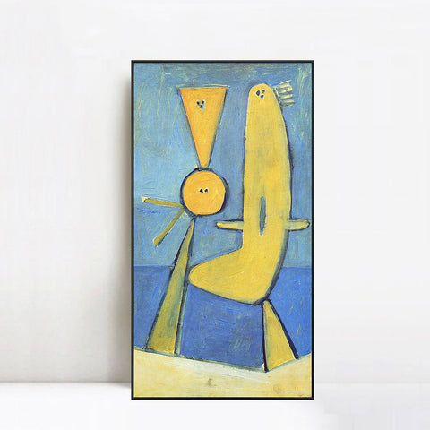 INVIN ART Framed Canvas Giclee Print Art 1928 Couple au bord de la mer [Sur la plage] by Pablo Picasso Wall Art Living Room Home Office Decorations