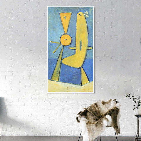 INVIN ART Framed Canvas Giclee Print Art 1928 Couple au bord de la mer [Sur la plage] by Pablo Picasso Wall Art Living Room Home Office Decorations