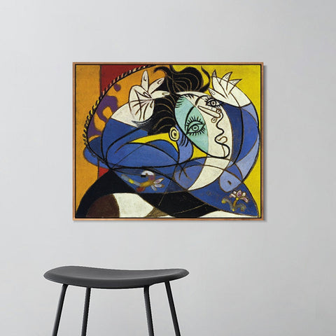 INVIN ART Framed Canvas Giclee Print Art 1936 Femme aux bras lev[Tete de Dora Maar] by Pablo Picasso Wall Art Living Room Home Office Decorations