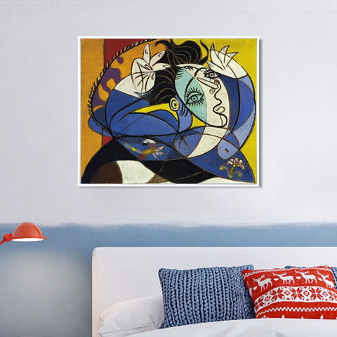 INVIN ART Framed Canvas Giclee Print Art 1936 Femme aux bras lev[Tete de Dora Maar] by Pablo Picasso Wall Art Living Room Home Office Decorations