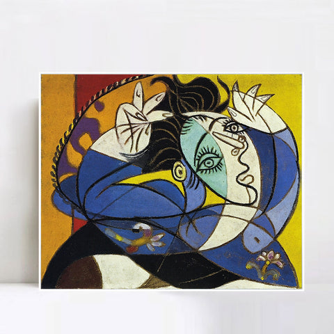 INVIN ART Framed Canvas Giclee Print Art 1936 Femme aux bras lev[Tete de Dora Maar] by Pablo Picasso Wall Art Living Room Home Office Decorations