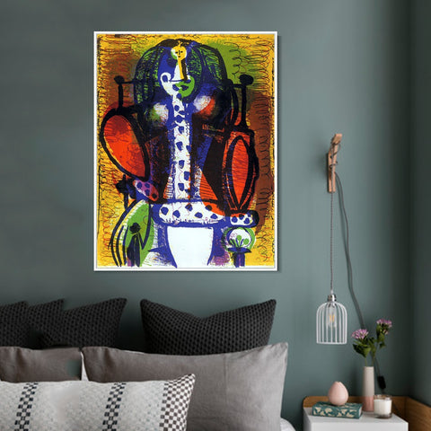 INVIN ART Framed Canvas Giclee Print Art 1948 Femme dans un fauteuil II by Pablo Picasso Wall Art Living Room Home Office Decorations