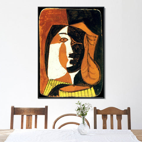 INVIN ART Framed Canvas Giclee Print Art 1948 Lastre decor_d'une tete de femme by Pablo Picasso Wall Art Living Room Home Office Decorations