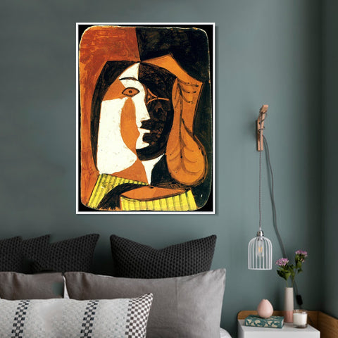 INVIN ART Framed Canvas Giclee Print Art 1948 Lastre decor_d'une tete de femme by Pablo Picasso Wall Art Living Room Home Office Decorations