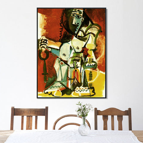 INVIN ART Framed Canvas Giclee Print Art 1965 Femme nue assise dans un fauteuil 2 by Pablo Picasso Wall Art Living Room Home Office Decorations