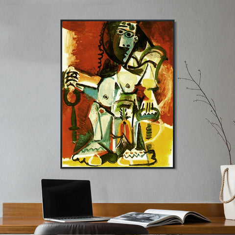 INVIN ART Framed Canvas Giclee Print Art 1965 Femme nue assise dans un fauteuil 2 by Pablo Picasso Wall Art Living Room Home Office Decorations