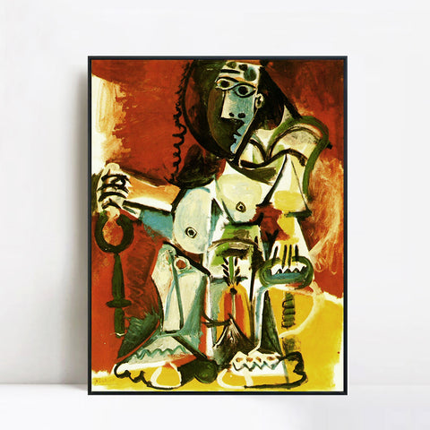 INVIN ART Framed Canvas Giclee Print Art 1965 Femme nue assise dans un fauteuil 2 by Pablo Picasso Wall Art Living Room Home Office Decorations