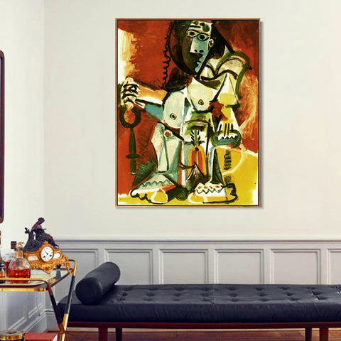 INVIN ART Framed Canvas Giclee Print Art 1965 Femme nue assise dans un fauteuil 2 by Pablo Picasso Wall Art Living Room Home Office Decorations