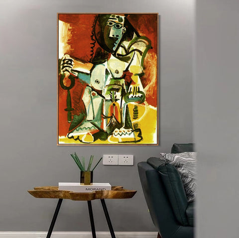 INVIN ART Framed Canvas Giclee Print Art 1965 Femme nue assise dans un fauteuil 2 by Pablo Picasso Wall Art Living Room Home Office Decorations