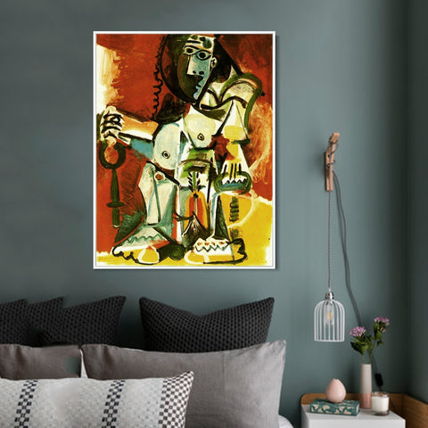 INVIN ART Framed Canvas Giclee Print Art 1965 Femme nue assise dans un fauteuil 2 by Pablo Picasso Wall Art Living Room Home Office Decorations