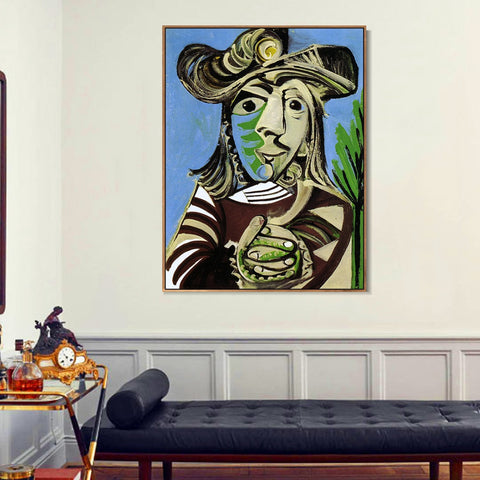 INVIN ART Framed Canvas Giclee Print Art 1969 Buste d'homme les mains crois??es by Pablo Picasso Wall Art Living Room Home Office Decorations