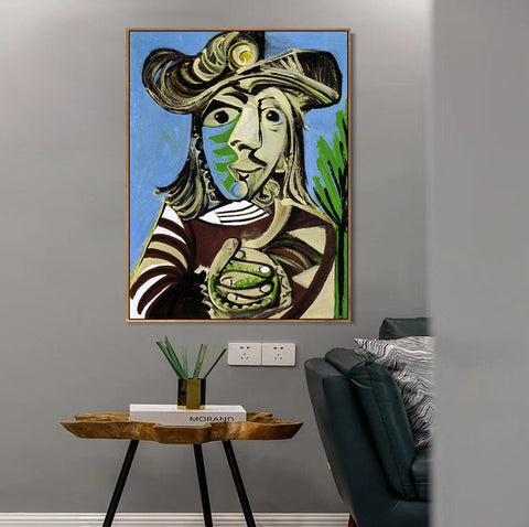 INVIN ART Framed Canvas Giclee Print Art 1969 Buste d'homme les mains crois??es by Pablo Picasso Wall Art Living Room Home Office Decorations
