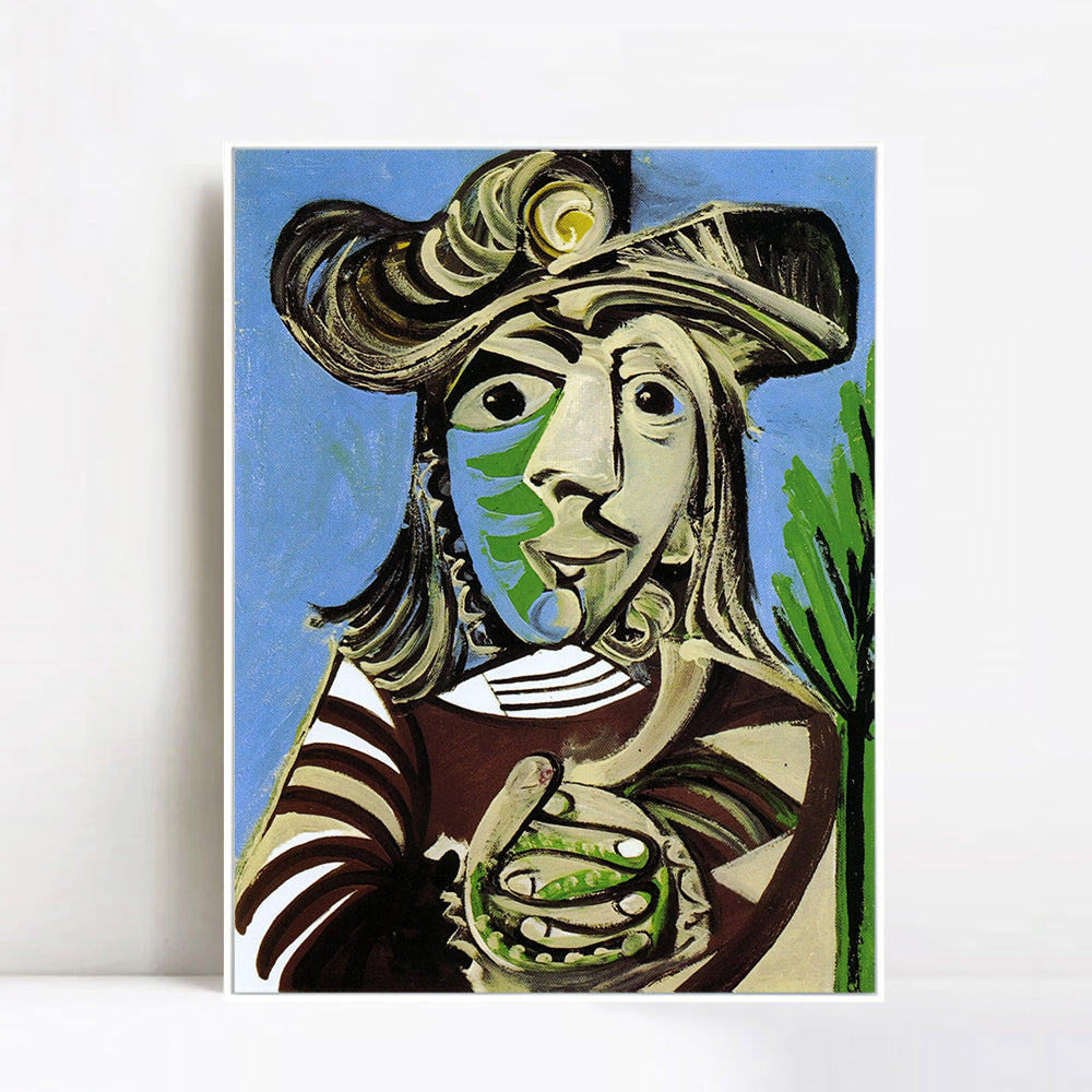 INVIN ART Framed Canvas Giclee Print Art 1969 Buste d'homme les mains crois??es by Pablo Picasso Wall Art Living Room Home Office Decorations