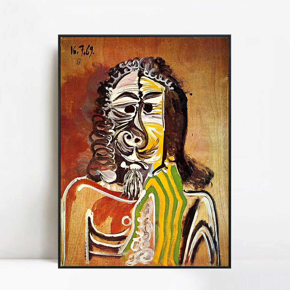 INVIN ART Framed Canvas Giclee Print Art 1969 Homme barbu by Pablo Picasso Wall Art Living Room Home Office Decorations