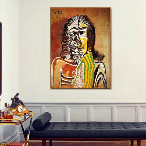 INVIN ART Framed Canvas Giclee Print Art 1969 Homme barbu by Pablo Picasso Wall Art Living Room Home Office Decorations