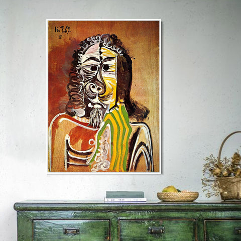 INVIN ART Framed Canvas Giclee Print Art 1969 Homme barbu by Pablo Picasso Wall Art Living Room Home Office Decorations