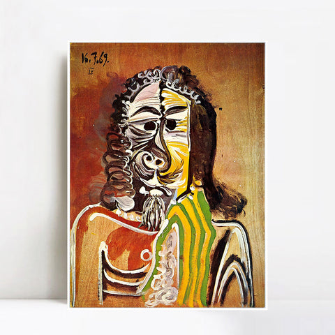 INVIN ART Framed Canvas Giclee Print Art 1969 Homme barbu by Pablo Picasso Wall Art Living Room Home Office Decorations