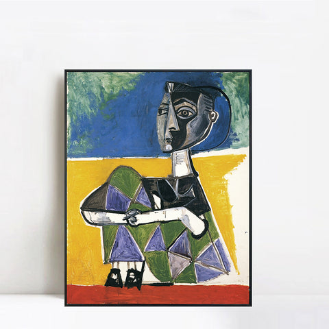 INVIN ART Framed Canvas Giclee Print Art 1954 Jacqueline assise by Pablo Picasso Wall Art Living Room Home Office Decorations