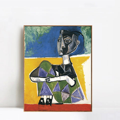 INVIN ART Framed Canvas Giclee Print Art 1954 Jacqueline assise by Pablo Picasso Wall Art Living Room Home Office Decorations