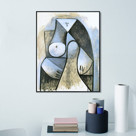 INVIN ART Framed Canvas Giclee Print Art 1947 Femme assise by Pablo Picasso Wall Art Living Room Home Office Decorations
