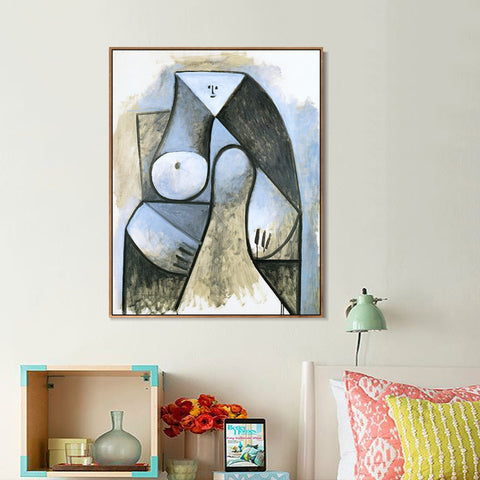 INVIN ART Framed Canvas Giclee Print Art 1947 Femme assise by Pablo Picasso Wall Art Living Room Home Office Decorations