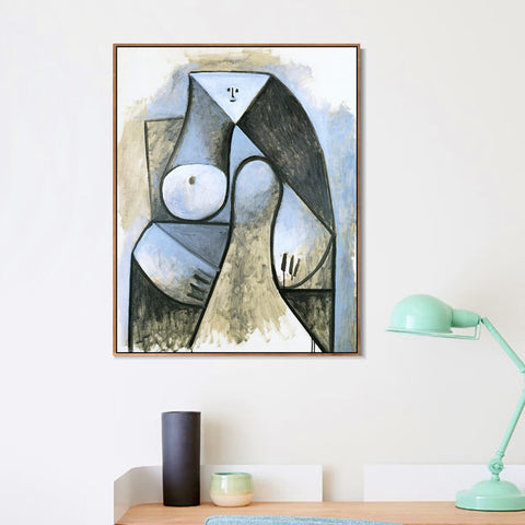 INVIN ART Framed Canvas Giclee Print Art 1947 Femme assise by Pablo Picasso Wall Art Living Room Home Office Decorations