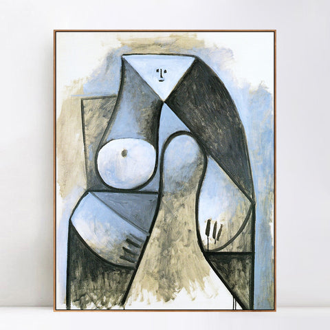 INVIN ART Framed Canvas Giclee Print Art 1947 Femme assise by Pablo Picasso Wall Art Living Room Home Office Decorations