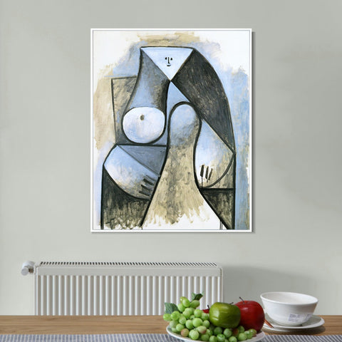 INVIN ART Framed Canvas Giclee Print Art 1947 Femme assise by Pablo Picasso Wall Art Living Room Home Office Decorations