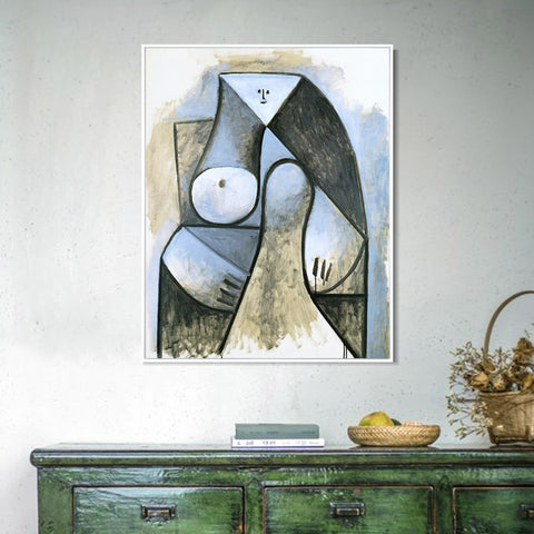 INVIN ART Framed Canvas Giclee Print Art 1947 Femme assise by Pablo Picasso Wall Art Living Room Home Office Decorations