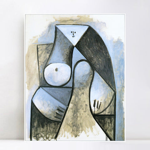 INVIN ART Framed Canvas Giclee Print Art 1947 Femme assise by Pablo Picasso Wall Art Living Room Home Office Decorations