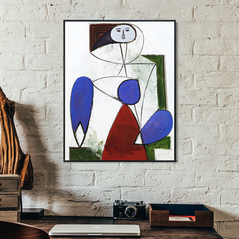 INVIN ART Framed Canvas Giclee Print Art 1947 Femme dans un fauteuil by Pablo Picasso Wall Art Living Room Home Office Decorations