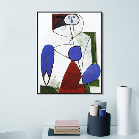 INVIN ART Framed Canvas Giclee Print Art 1947 Femme dans un fauteuil by Pablo Picasso Wall Art Living Room Home Office Decorations