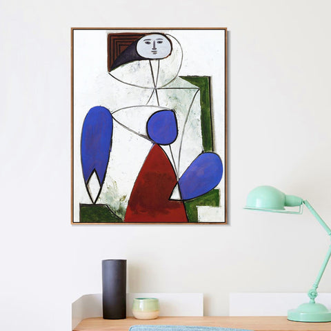INVIN ART Framed Canvas Giclee Print Art 1947 Femme dans un fauteuil by Pablo Picasso Wall Art Living Room Home Office Decorations