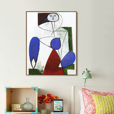 INVIN ART Framed Canvas Giclee Print Art 1947 Femme dans un fauteuil by Pablo Picasso Wall Art Living Room Home Office Decorations