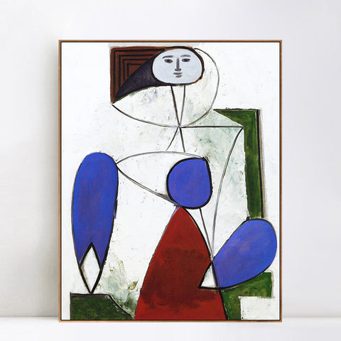 INVIN ART Framed Canvas Giclee Print Art 1947 Femme dans un fauteuil by Pablo Picasso Wall Art Living Room Home Office Decorations