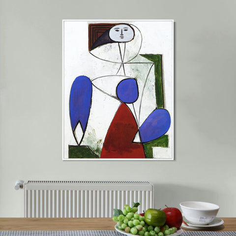 INVIN ART Framed Canvas Giclee Print Art 1947 Femme dans un fauteuil by Pablo Picasso Wall Art Living Room Home Office Decorations