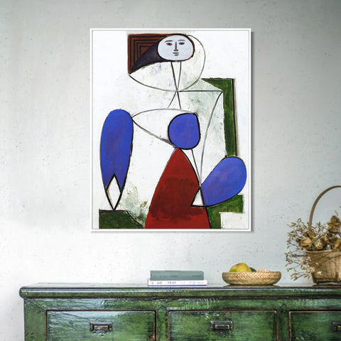 INVIN ART Framed Canvas Giclee Print Art 1947 Femme dans un fauteuil by Pablo Picasso Wall Art Living Room Home Office Decorations