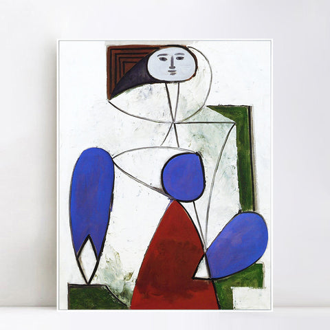 INVIN ART Framed Canvas Giclee Print Art 1947 Femme dans un fauteuil by Pablo Picasso Wall Art Living Room Home Office Decorations