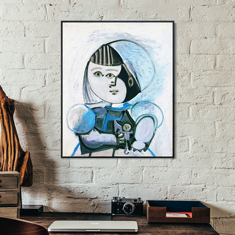 INVIN ART Framed Canvas Giclee Print Art 1952 Paloma _la poup by Pablo Picasso Wall Art Living Room Home Office Decorations
