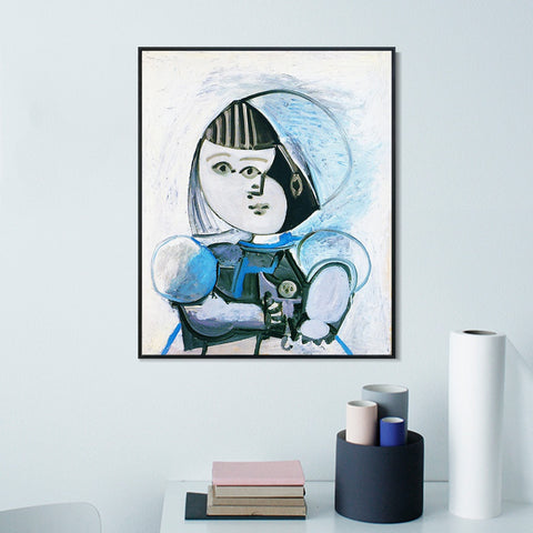 INVIN ART Framed Canvas Giclee Print Art 1952 Paloma _la poup by Pablo Picasso Wall Art Living Room Home Office Decorations