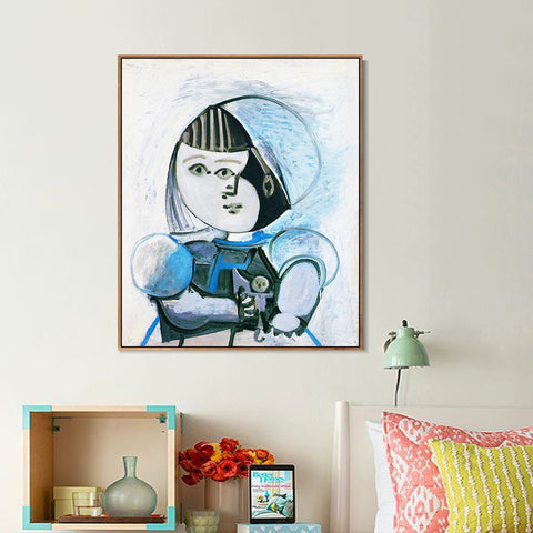 INVIN ART Framed Canvas Giclee Print Art 1952 Paloma _la poup by Pablo Picasso Wall Art Living Room Home Office Decorations