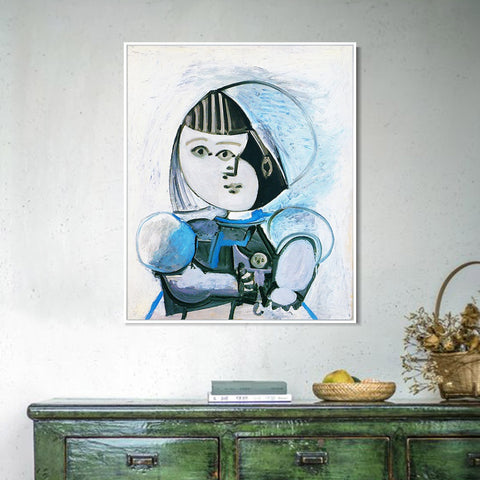 INVIN ART Framed Canvas Giclee Print Art 1952 Paloma _la poup by Pablo Picasso Wall Art Living Room Home Office Decorations