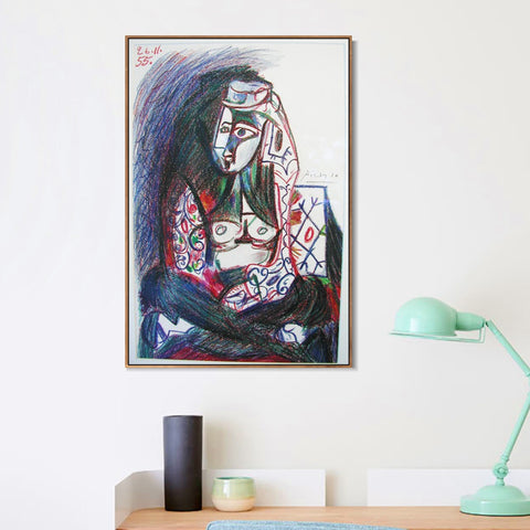 INVIN ART Framed Canvas Giclee Print Art 1955 Jacqueline assise en costume turc by Pablo Picasso Wall Art Living Room Home Office Decorations