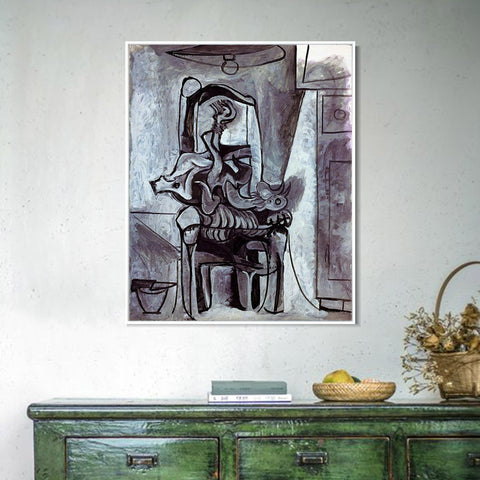 INVIN ART Framed Canvas Giclee Print Art 1962 Coq sur une chaise sous la lampe by Pablo Picasso Wall Art Living Room Home Office Decorations