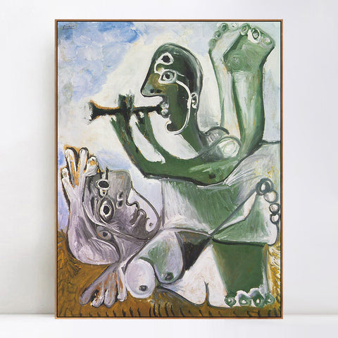 INVIN ART Framed Canvas Giclee Print Art 1967 L'aubade 2 by Pablo Picasso Wall Art Living Room Home Office Decorations